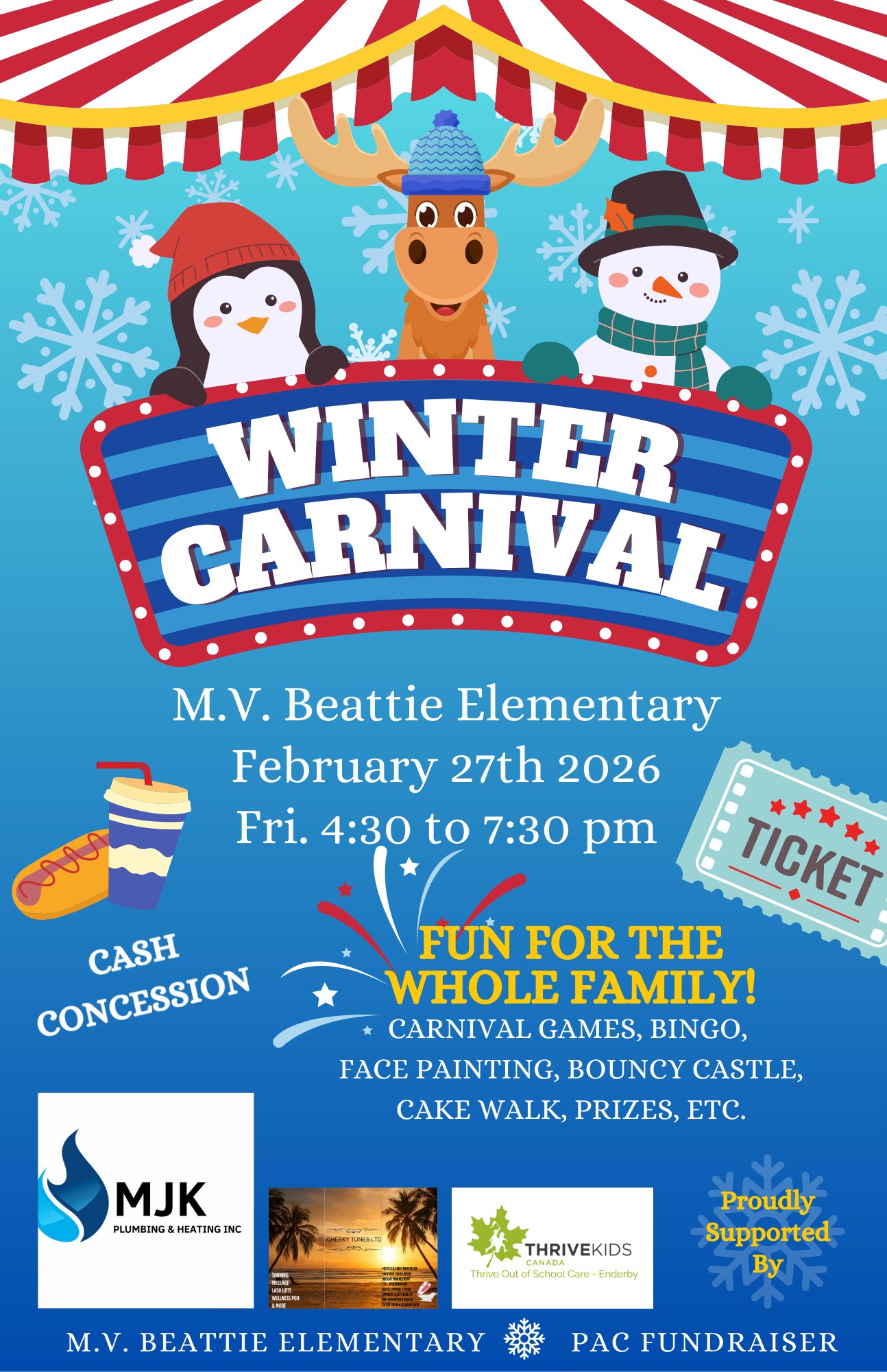 Red and White Minimalist Carnival Fun Fair Flyer 2